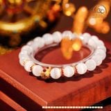  Vòng Tay Đá Selenite 8mm 2A Phối Charm Hồ Lô Đính RuBy 