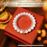  Vòng Tay Đá Selenite 8mm 2A Phối Charm Hồ Lô Đính RuBy 
