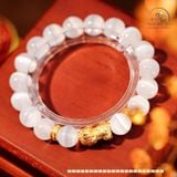  Vòng Tay Đá Selenite 10mm 2A Phối Charm Tỳ Hưu 