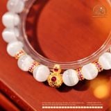  Vòng Tay Đá Selenite 8mm 2A Phối Charm Hồ Lô Đính RuBy 