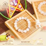  Vòng Tay Selenite Hối Charm Bạc Chữ Vạn 