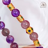  Vòng Tay Super Seven 7mm 6A Phối Charm Đính Đá 