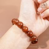  Vòng Tay Thạch Anh Tóc Nâu Đỏ 13mm 7A 