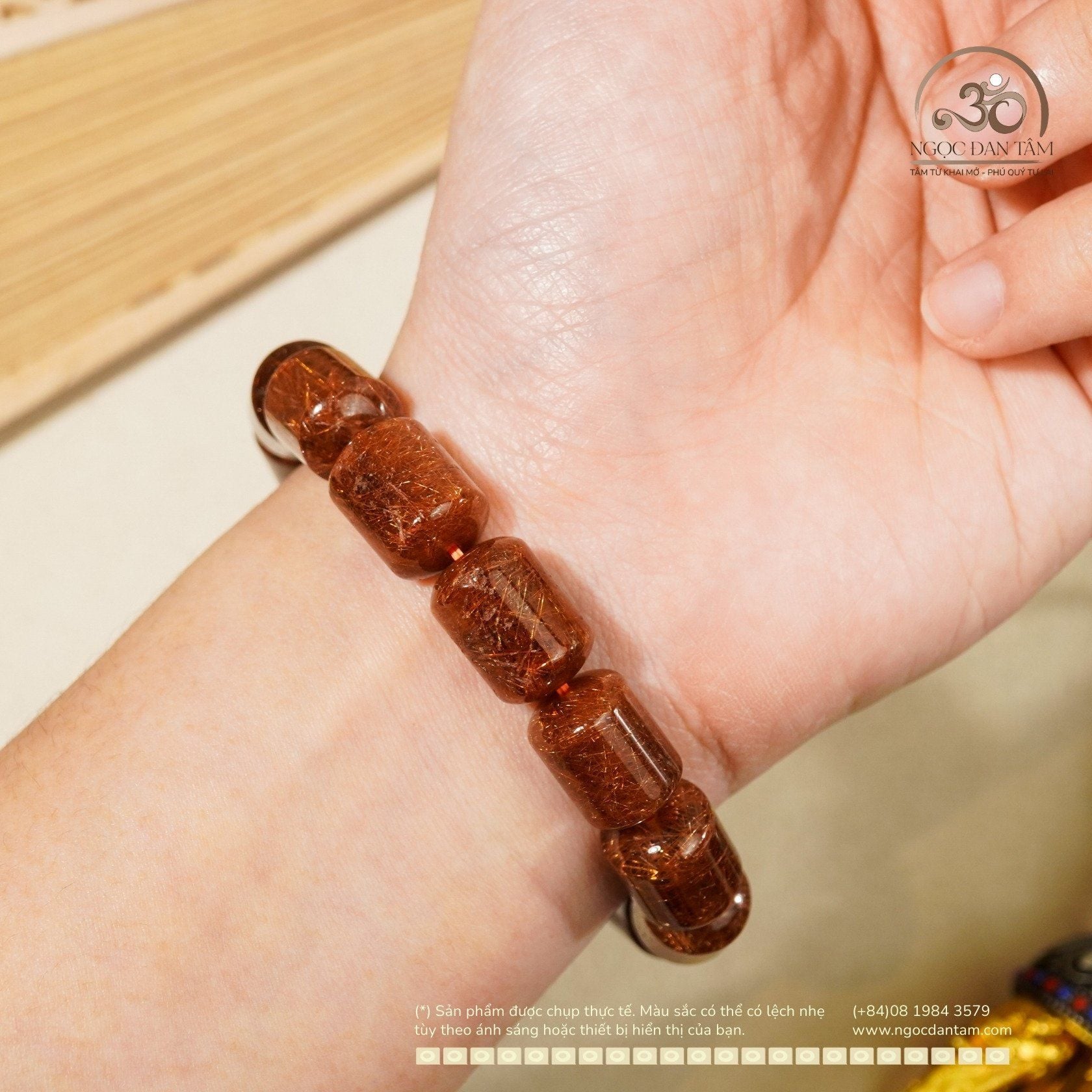  Vòng Tay Tóc Nâu Lu Thống 11mm 8A 