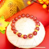  Vòng Tay Dâu Tây 9-10mm 5A Phối Charm Bọc Đá 