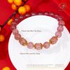  Vòng Tay Thạch Anh Dâu Tây 8mm Phối Charm Ốp Đá 