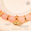  Vòng Tay Thạch Anh Hồng 8mm 4A Phối Charm Mỏ Neo Đính Đá Hồng 