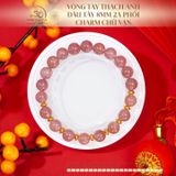  Vòng Tay Thạch Anh Dâu Tây 8mm 2A Phối Charm Chữ Vạn 