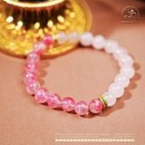  Vòng Tay Thạch Anh Hồng 8mm 4A Phối Đá Tường Vi 8mm 5A 