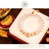  Vòng Tay Thạch Anh Hồng 8mm 4A Phối Charm Mỏ Neo Đính Đá Hồng 
