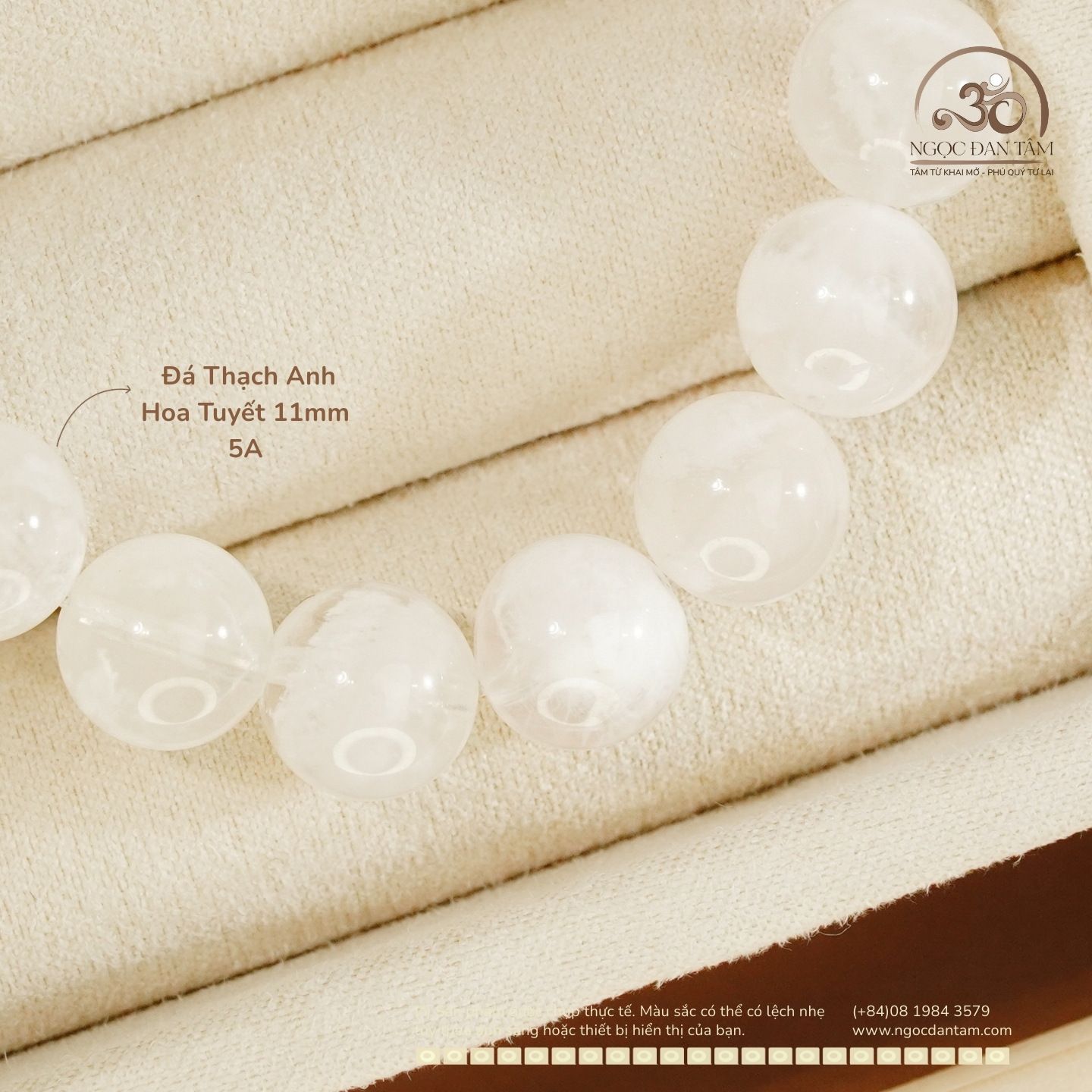  Vòng Tay Thạch Anh Hoa Tuyết 11mm 5A 