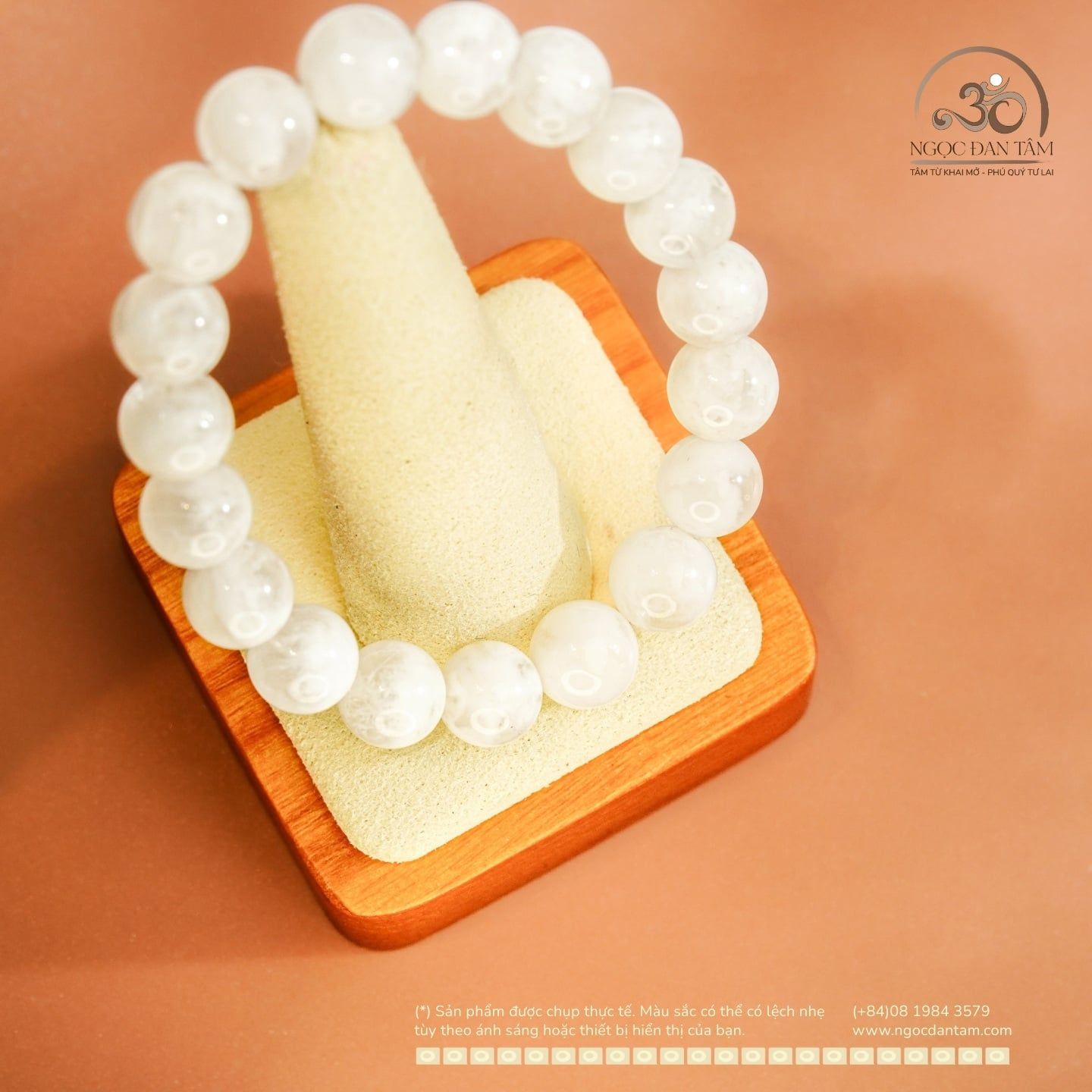  Vòng Tay Thạch Anh Hoa Tuyết 10mm 5A 