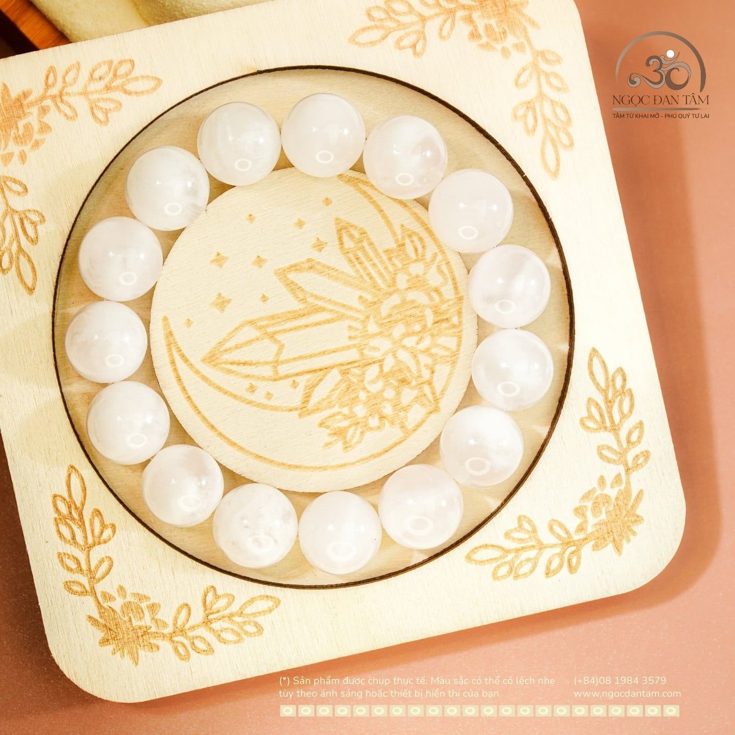  Vòng Tay Thạch Anh Hoa Tuyết 12mm 5A 