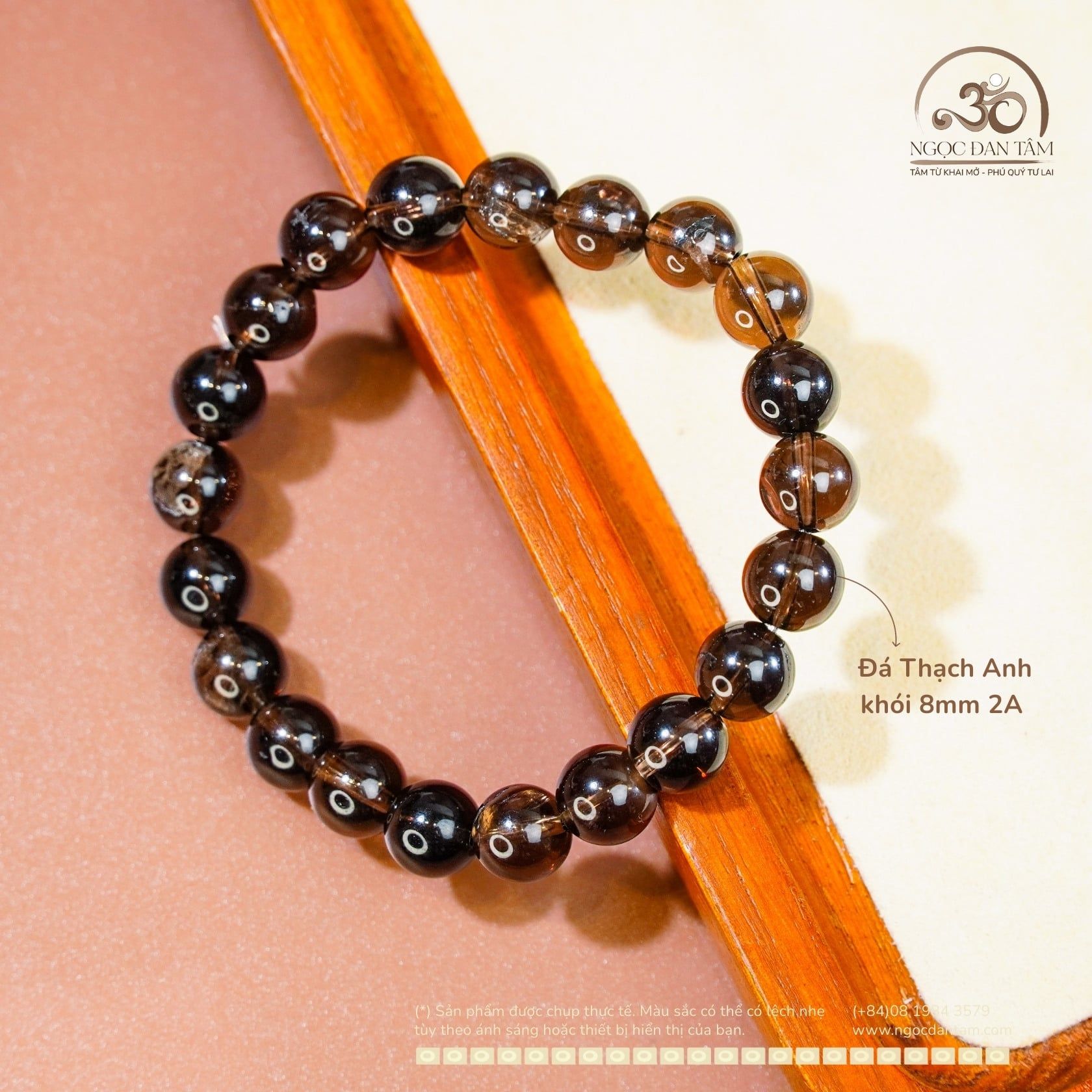  Vòng Tay Đá Thạch Anh khói 8mm 2A 