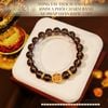  Vòng Tay Thạch Anh Khói 10mm 2A Phối Charm Bánh Xe Pháp Luân Khắc Chữ 