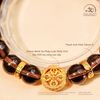  Vòng Tay Thạch Anh Khói 10mm 2A Phối Charm Bánh Xe Pháp Luân Khắc Chữ 