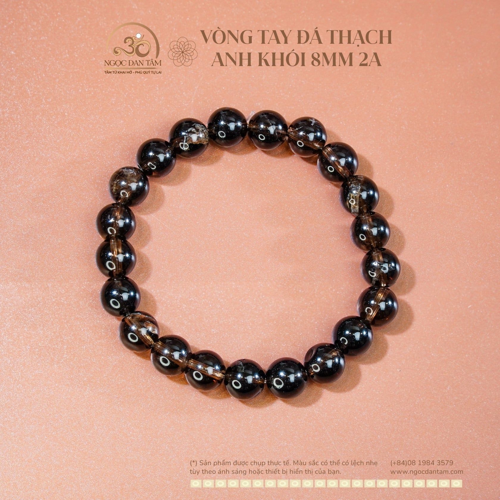  Vòng Tay Đá Thạch Anh khói 8mm 2A 