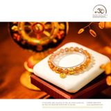  Vòng Tay Thạch Anh Tóc Đồng 8mm 6A Phối Charm Bánh Xe May Mắn 