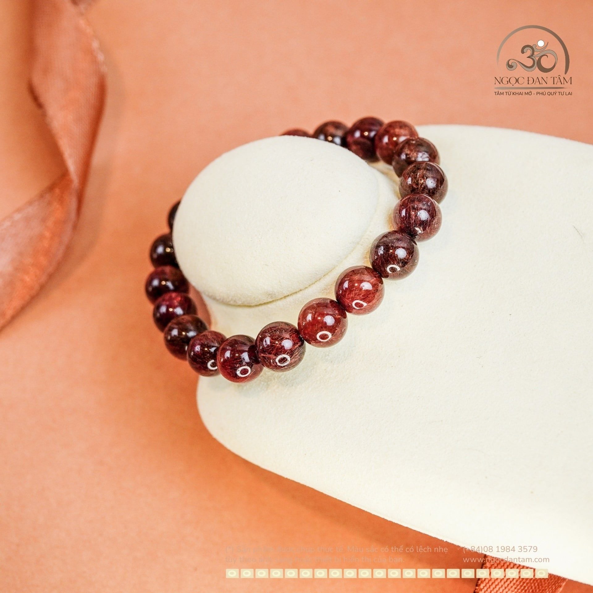  Vòng Tay Thạch Anh Tóc Nâu 9mm 5A 