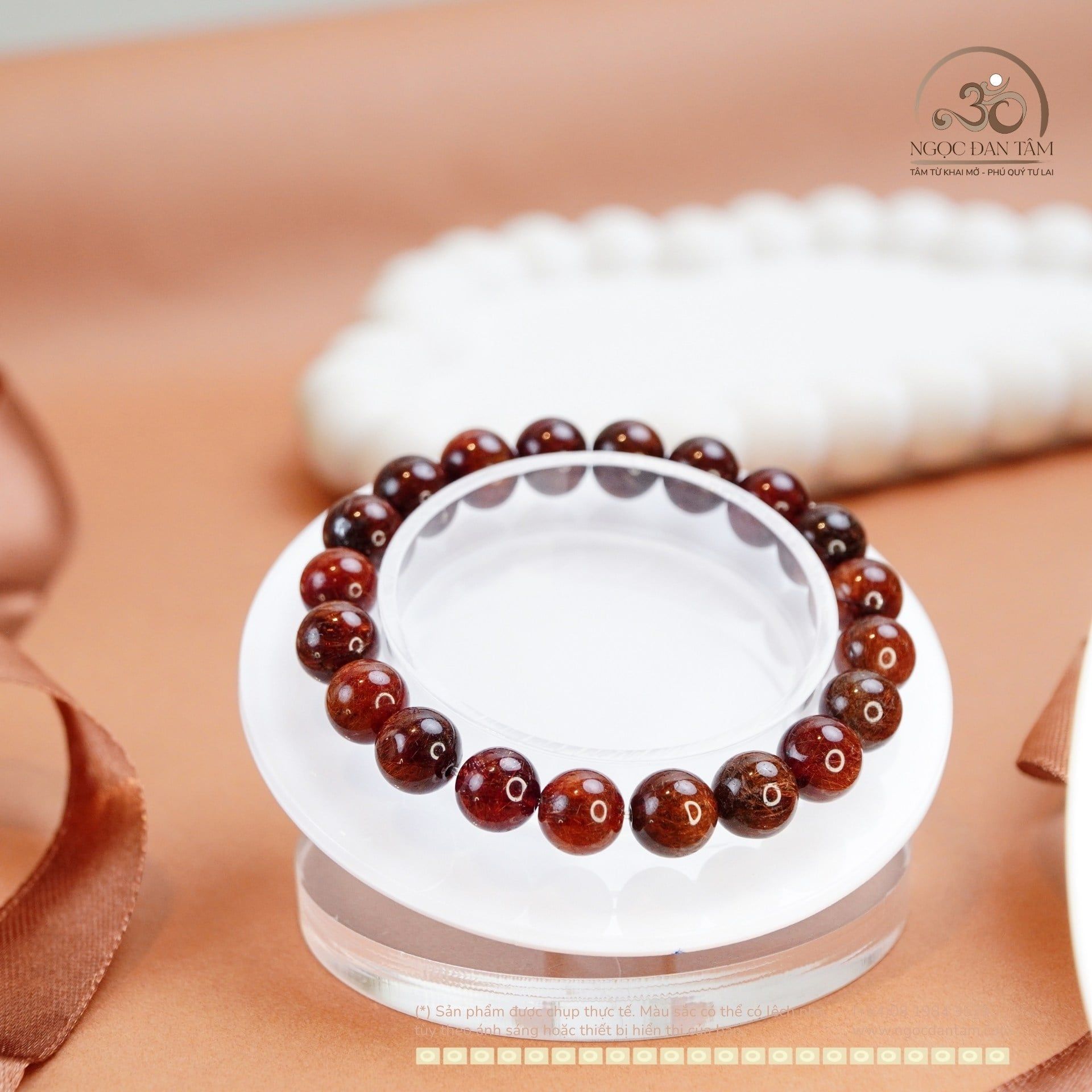  Vòng Tay Thạch Anh Tóc Nâu 9mm 5A 