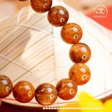  Vòng Tay Thạch Anh Tóc Nâu 11mm Phối Charm Mai Rùa 