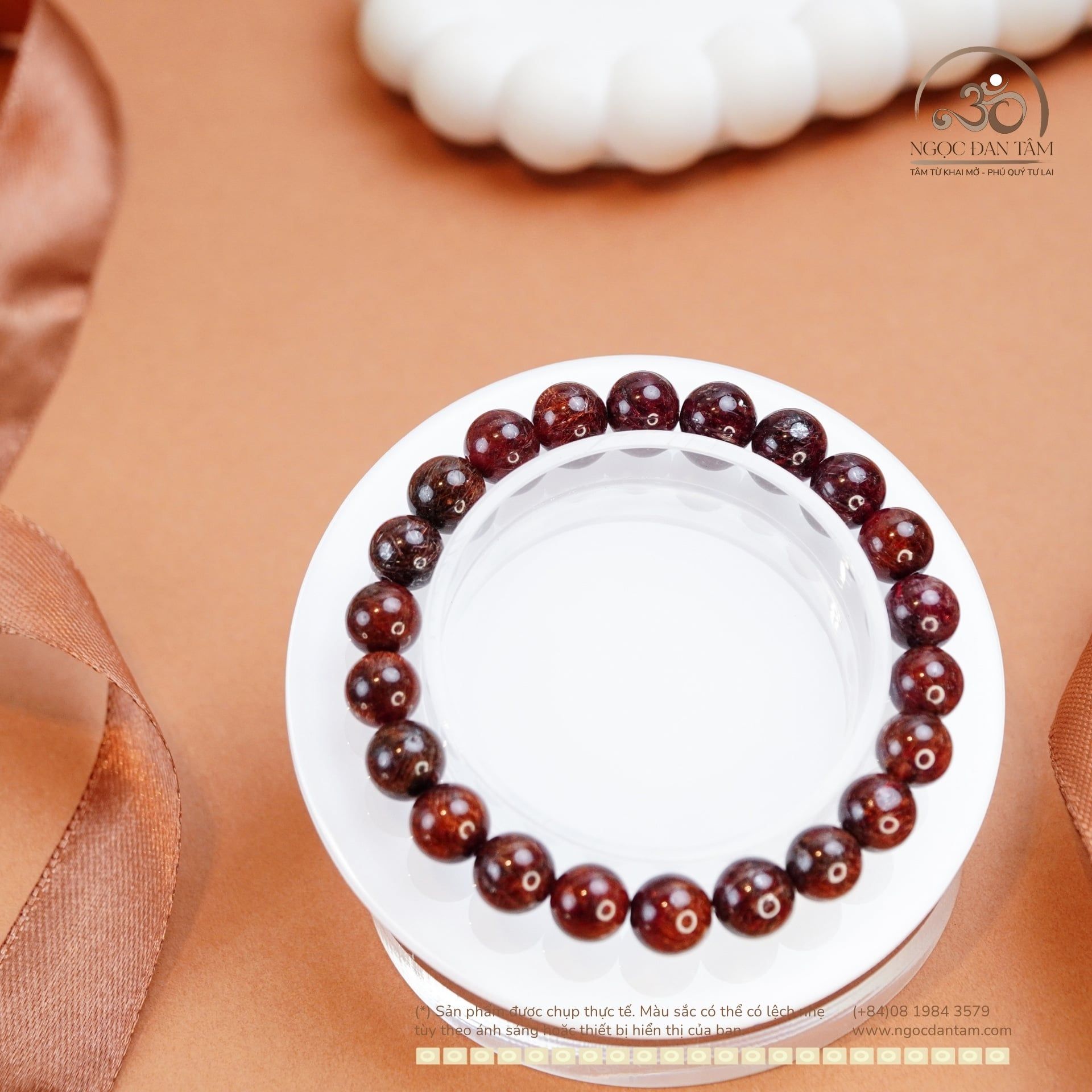  Vòng Tay Thạch Anh Tóc Nâu 8mm 5A 