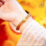  Vòng Tay Thạch Anh Tóc Nâu 7-8mm Phối Charm Đầu Voi 