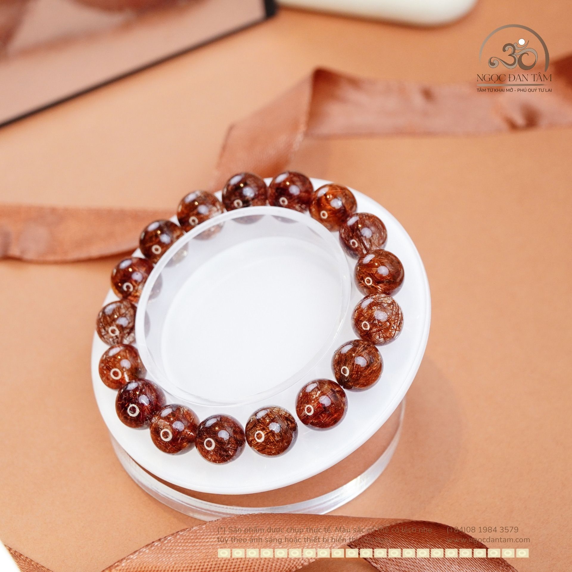  Vòng Tay Thạch Anh Tóc Nâu 11mm 5A 