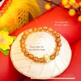  Vòng Tay Thạch Anh Tóc Nâu 7-8mm Phối Charm Đầu Voi 