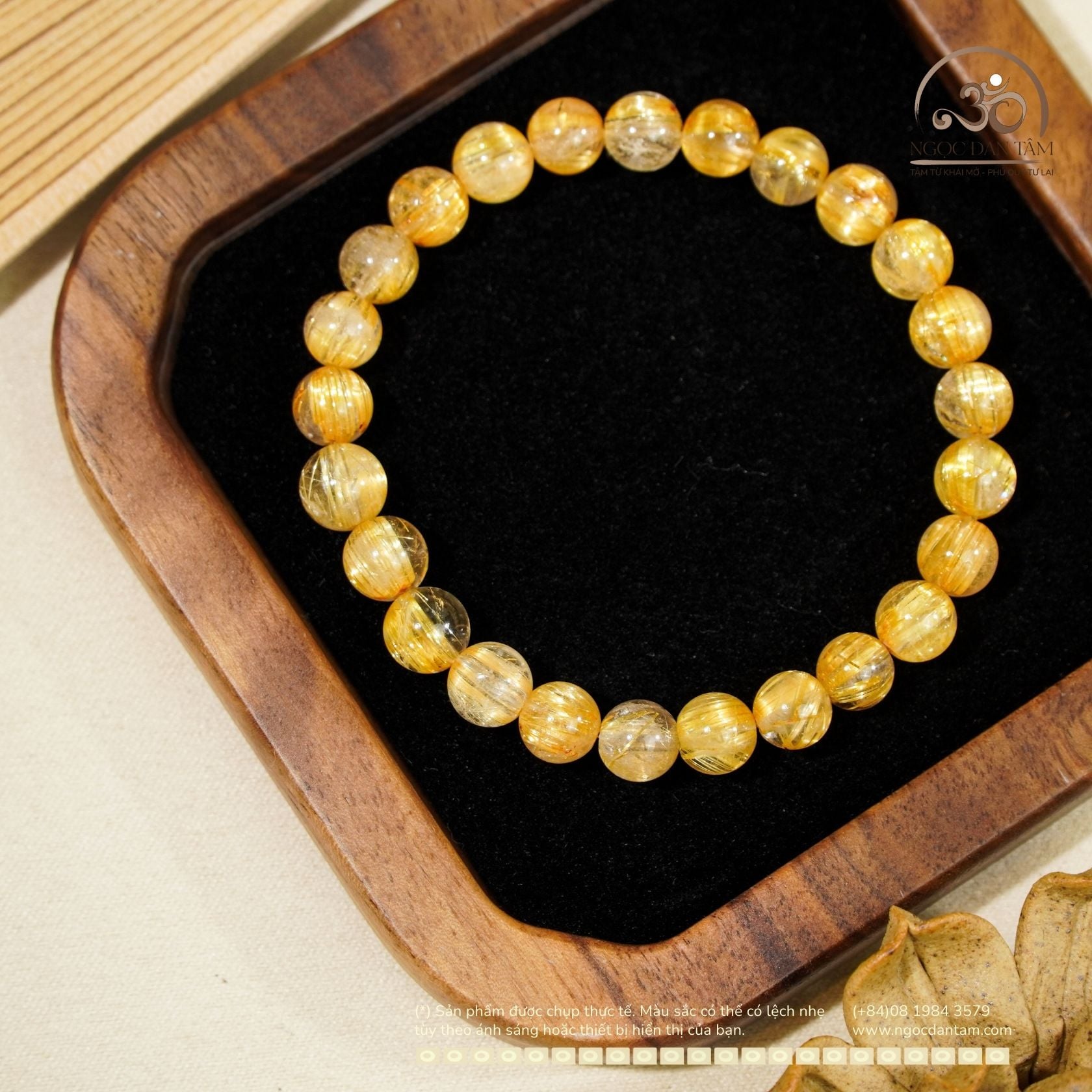  Vòng Tay Đá Thạch Anh Tóc Vàng VIP 7mm 8A 