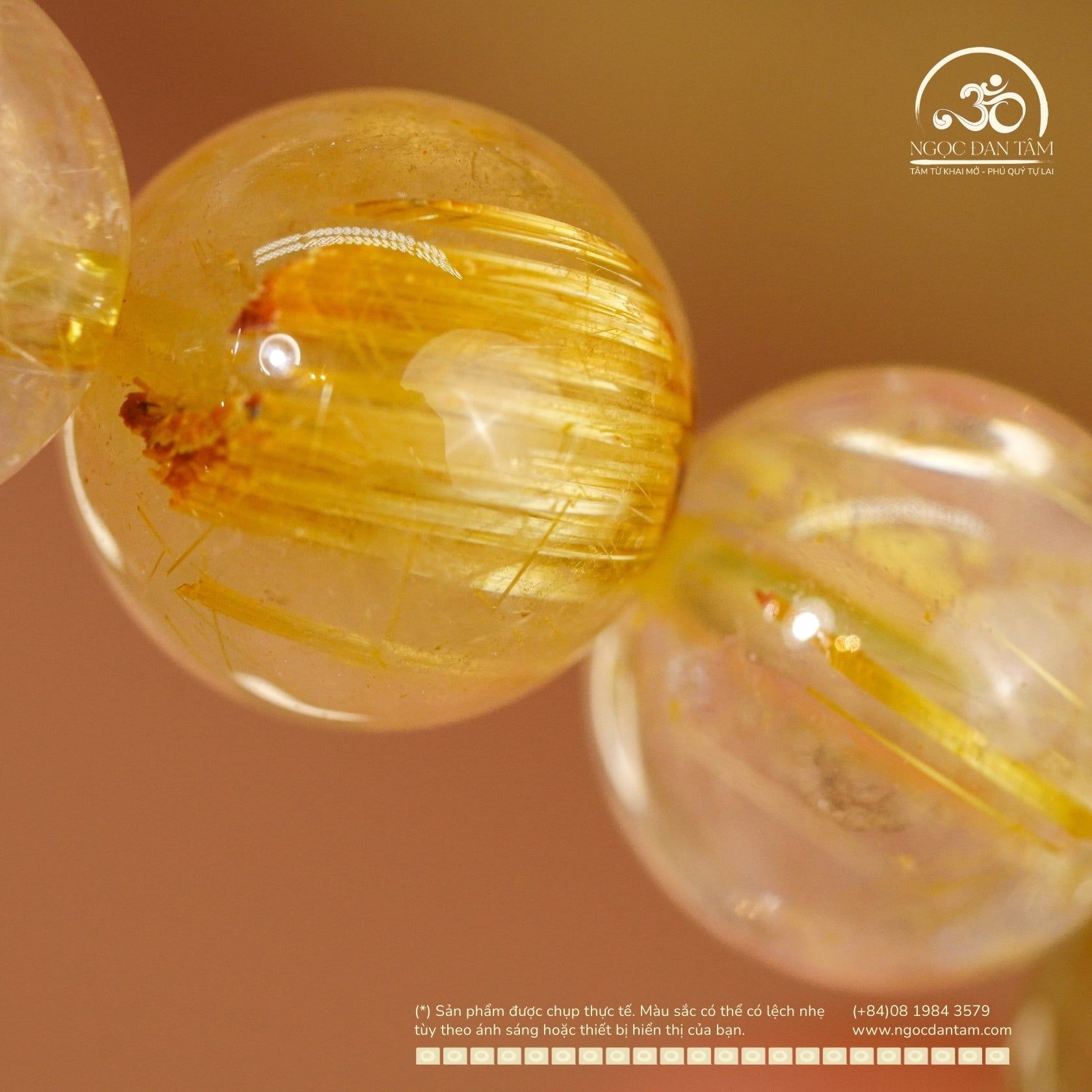  Vòng Tay Thạch Anh Tóc Vàng 10mm 5A 