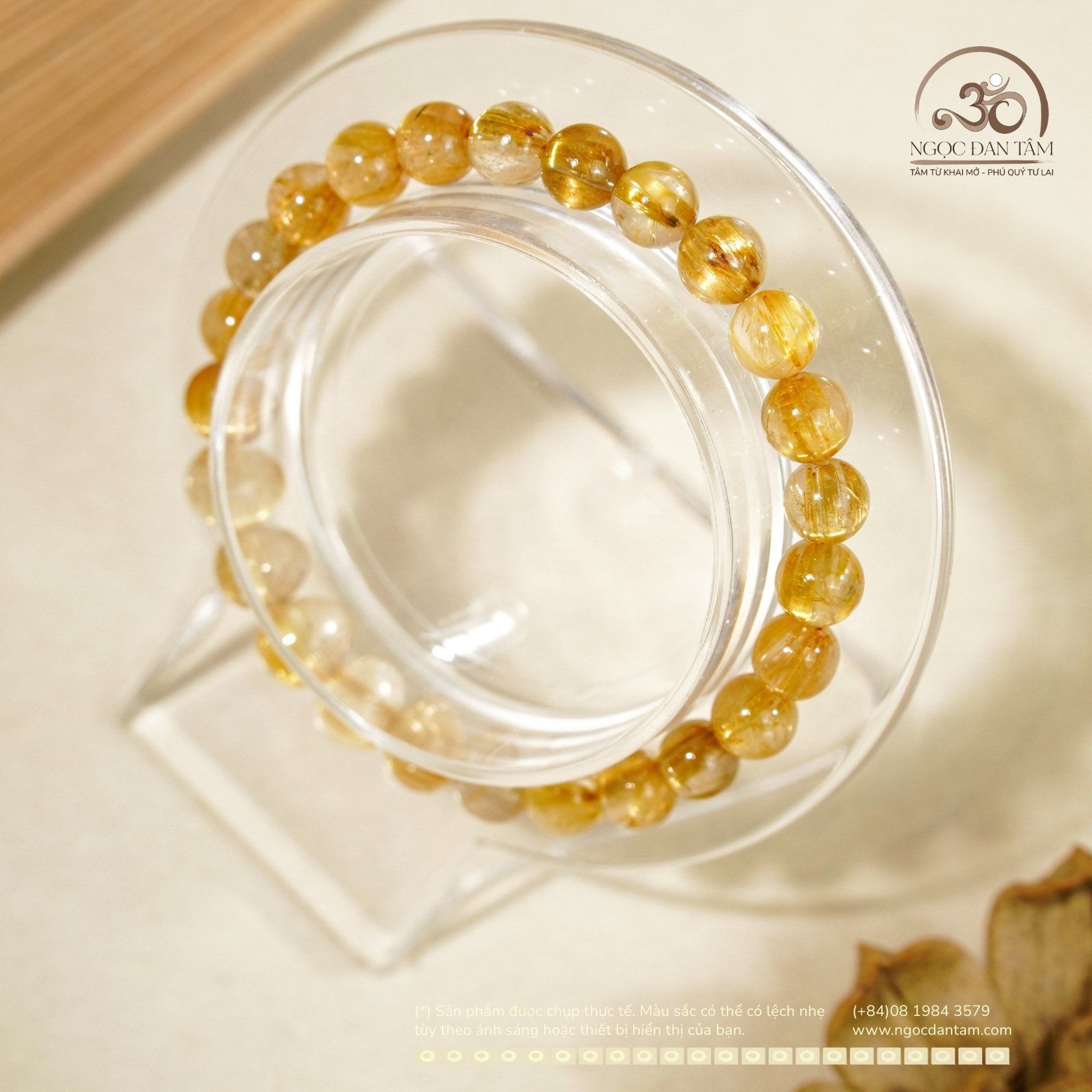  Vòng Tay Đá Thạch Anh Tóc Vàng VIP 7mm 8A 