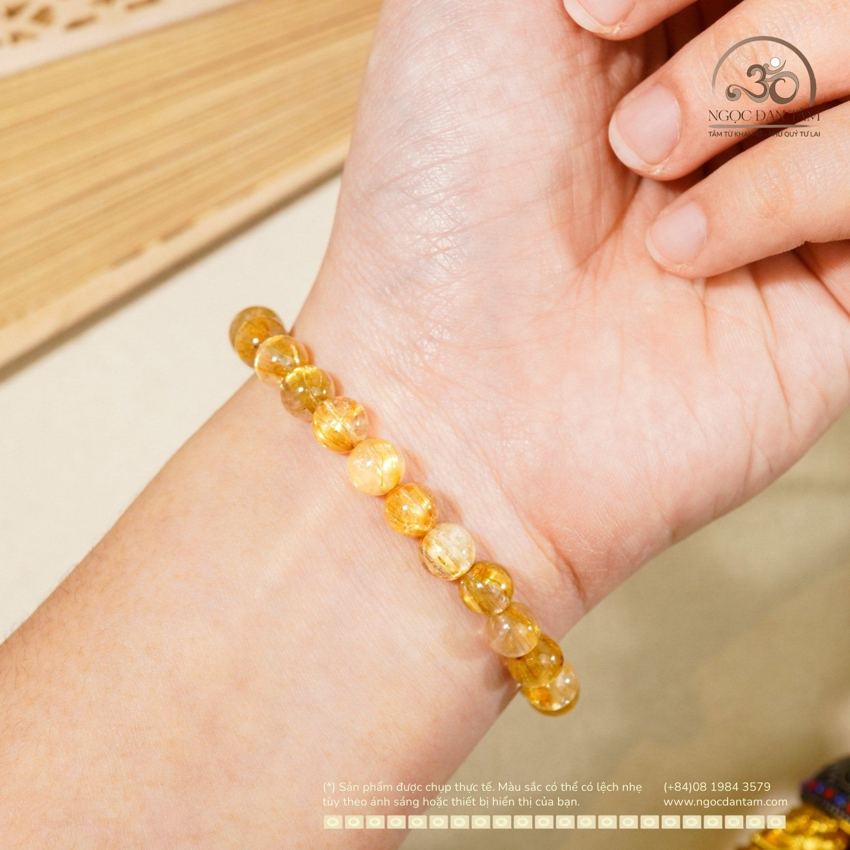  Vòng Tay Đá Thạch Anh Tóc Vàng VIP 7mm 8A 