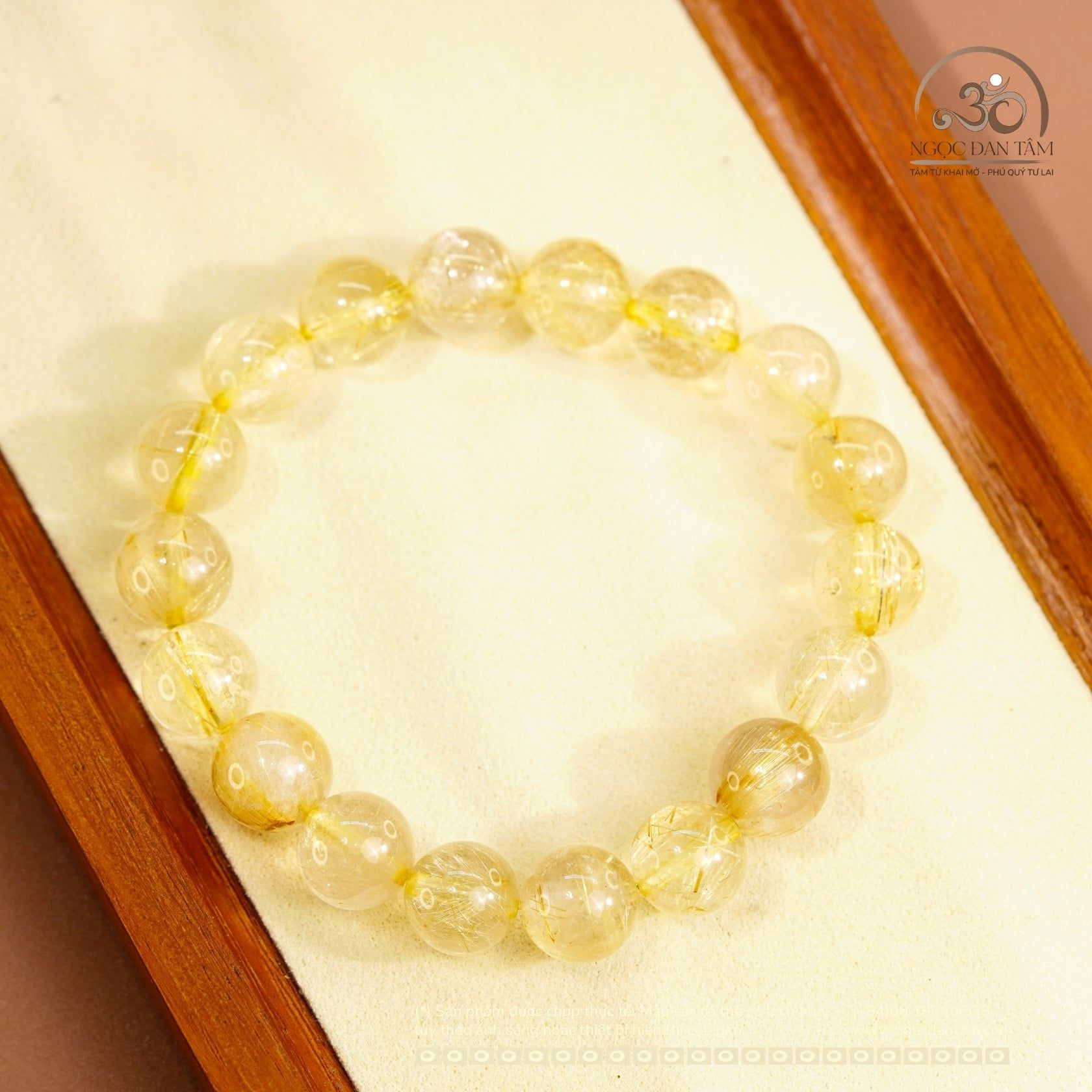  Vòng Tay Thạch Anh Tóc Vàng 10mm 5A 