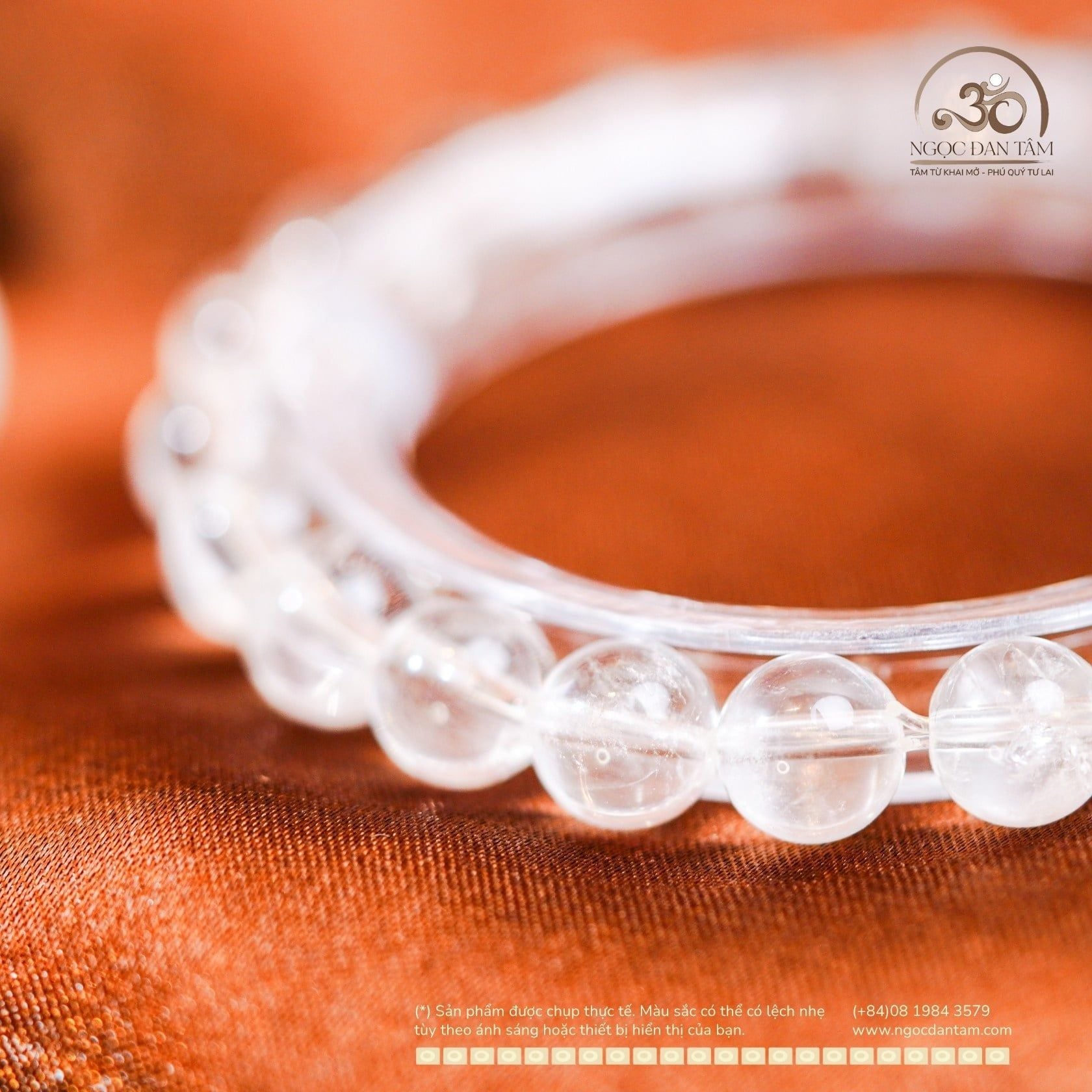  Vòng Tay Thạch Anh Trắng 8mm 2A 