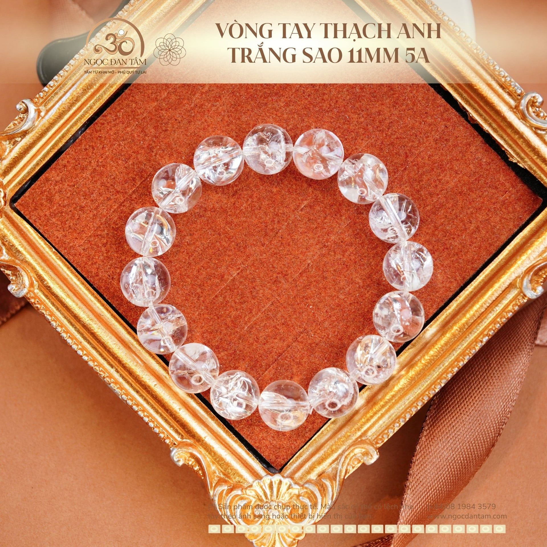  Vòng Tay Thạch Anh Trắng Sao 11mm 5A VIP 