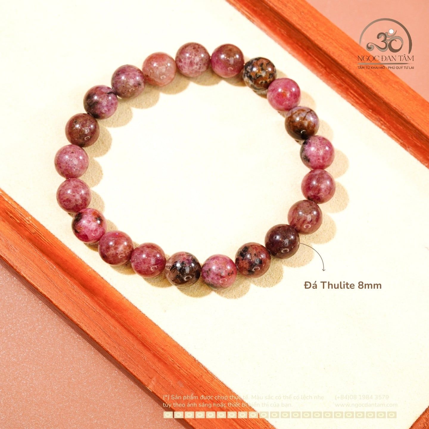 Vòng Tay Đá Thulite 8mm 2A 