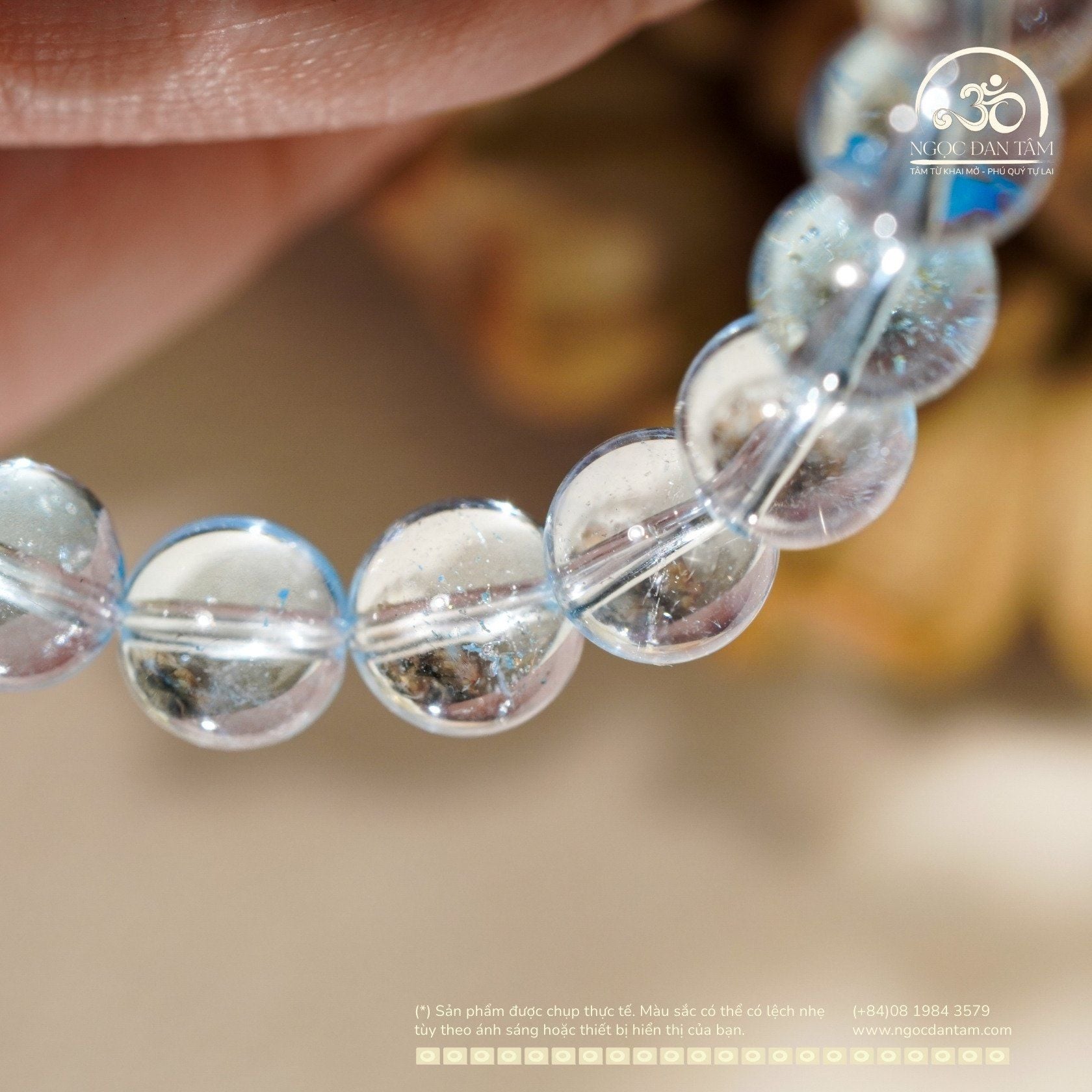  Vòng Tay Đá Topaz Xanh 8mm 7A 