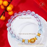  Vòng Tay Topaz Xanh 8mm7A Phối Charm Tròn Chữ Vạn 