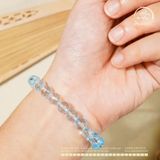  Vòng Tay Đá Topaz Xanh 8mm 7A 