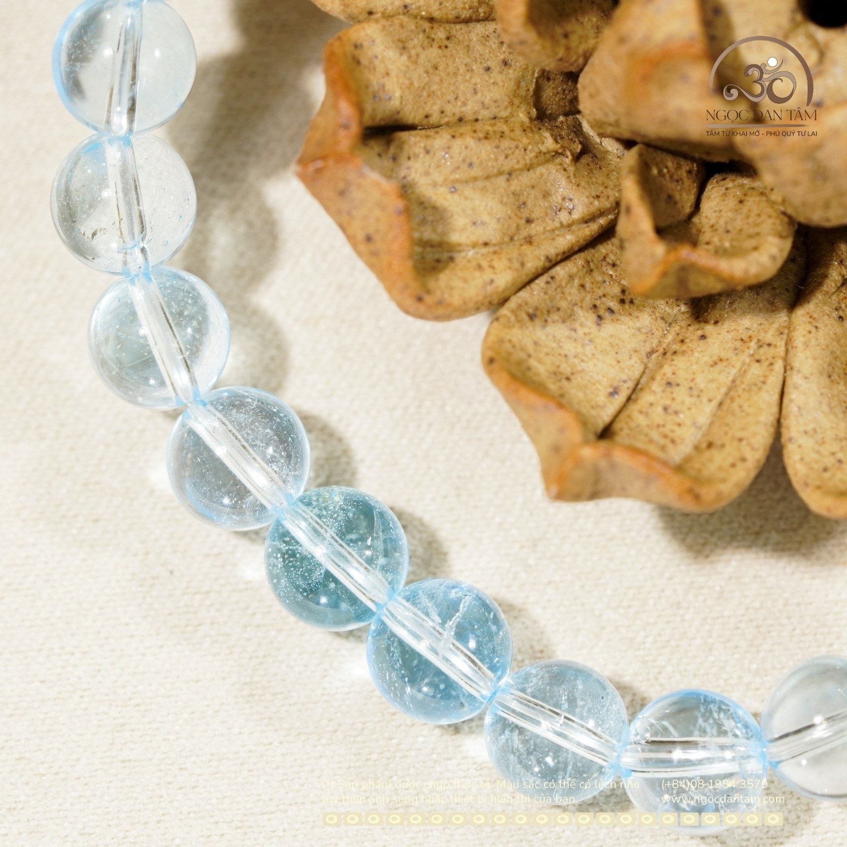  Vòng Tay Đá Topaz Xanh 8mm 7A 