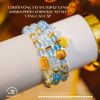 Set 3 Vòng Tay Topaz Xanh 6mm 6A Phối Charm Bạc 925 Mạ Vàng Cao Cấp