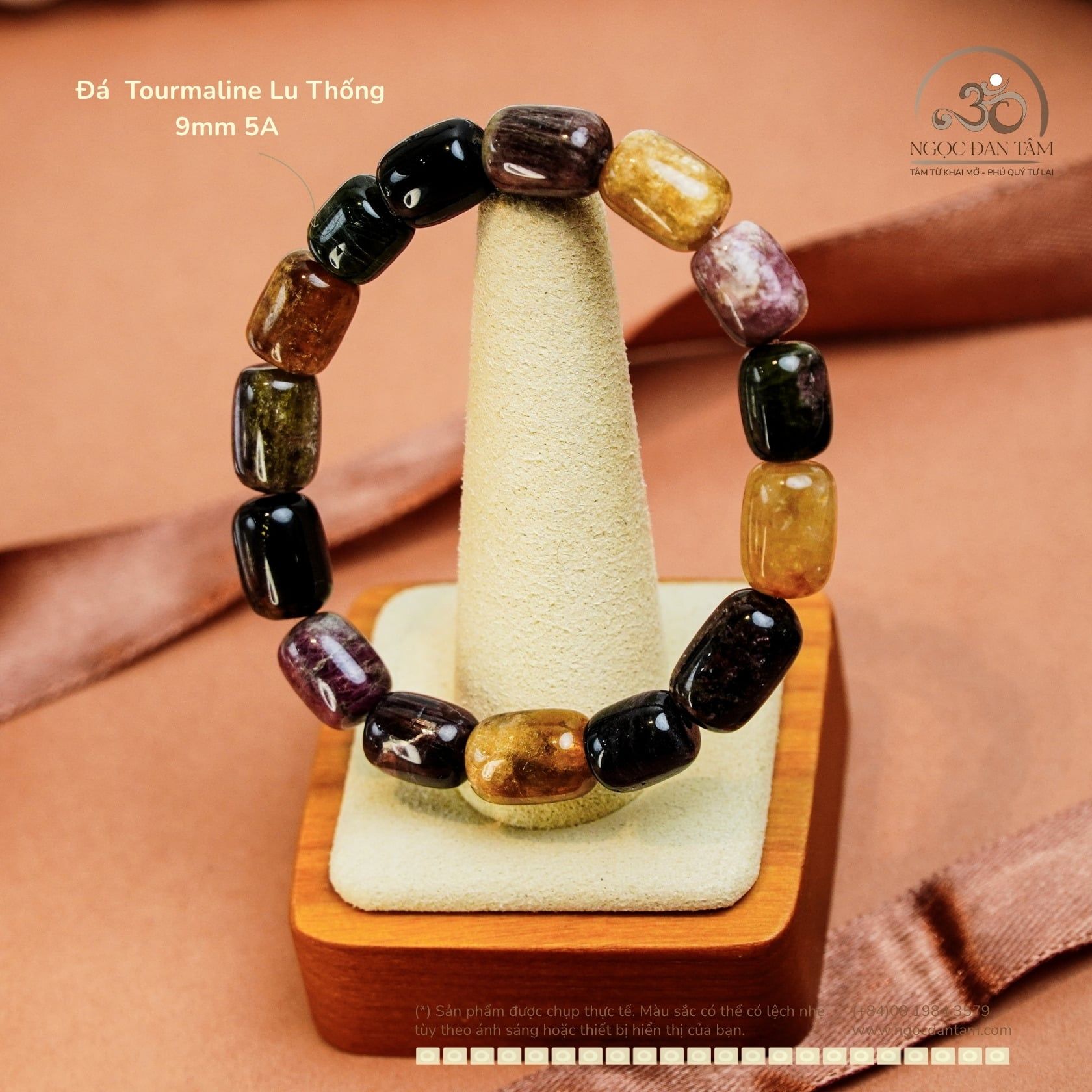  Vòng Tay Tourmaline Lu Thống 9mm 5A 
