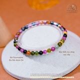  Vòng Tay Đá Tourmaline Đa Sắc 4mm 5A Phối Charm 3 Vòng 