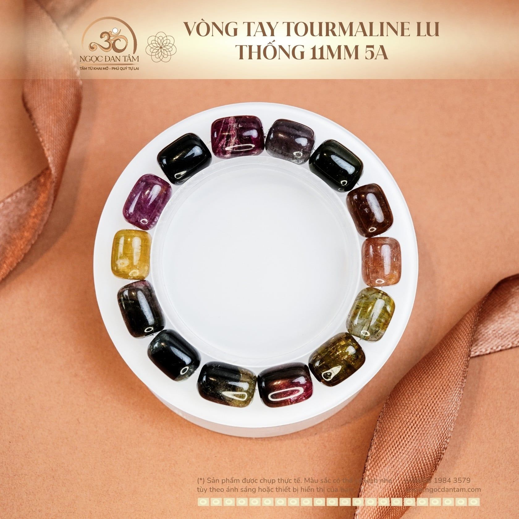  Vòng Tay Tourmaline Lu Thống 11mm 5A 