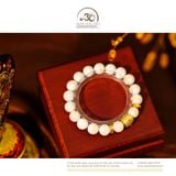  Vòng Tay Vỏ Sò Tai Tượng 10mm Phối Charm Trụ Lu thống Đính Đá 