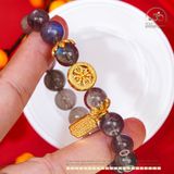  Vòng Tay Xà Cừ VIP 10-11mm 5A Phối Charm Bánh Xe Pháp Luân 