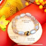  Vòng Tay Nguyệt Quang Lục Tự ( Đá Xà Cừ Lu Thống 10mm Phối Charm ) 