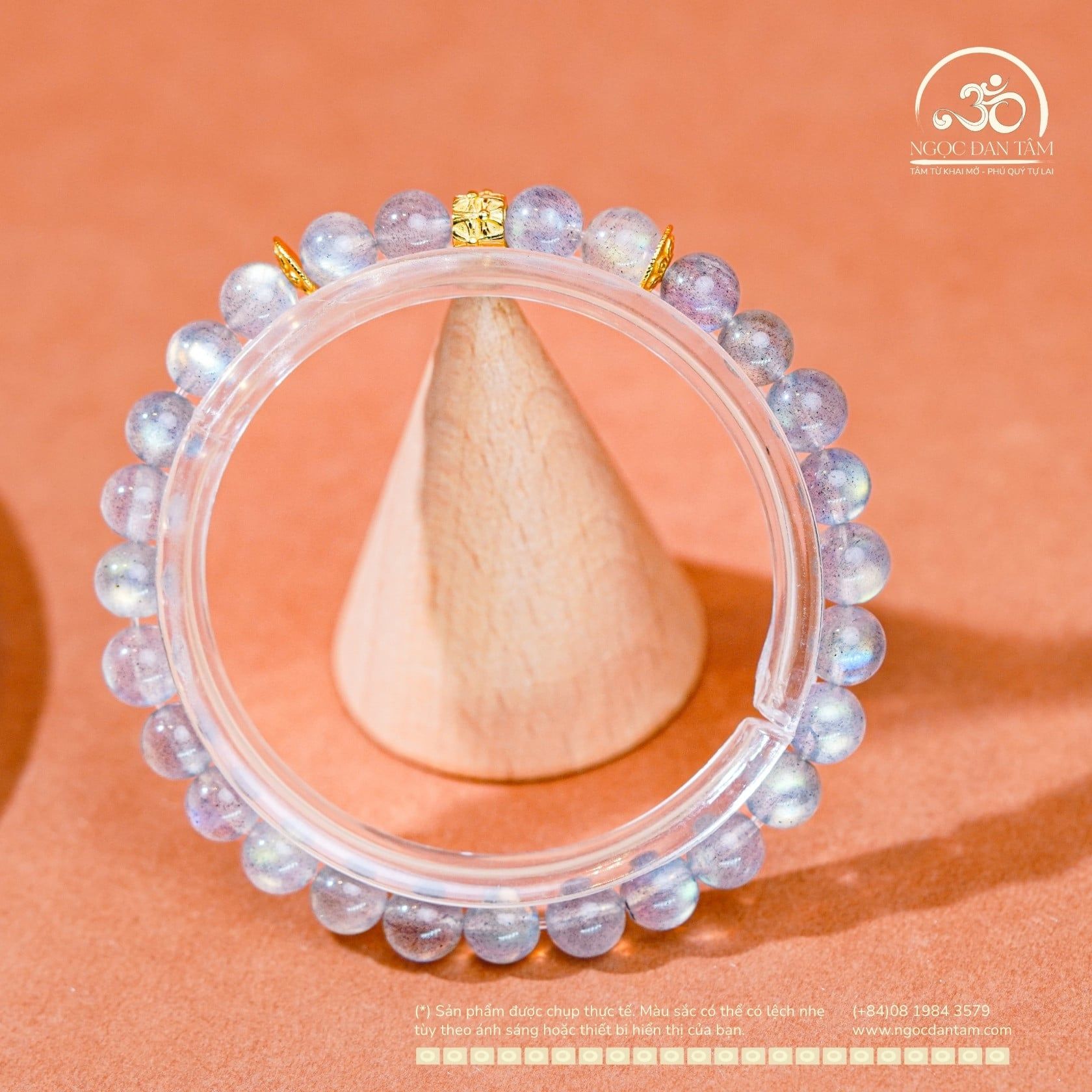  Vòng Tay Đá Xà Cừ 6mm 5A Phối Charm Tứ Hoa May Mắn 