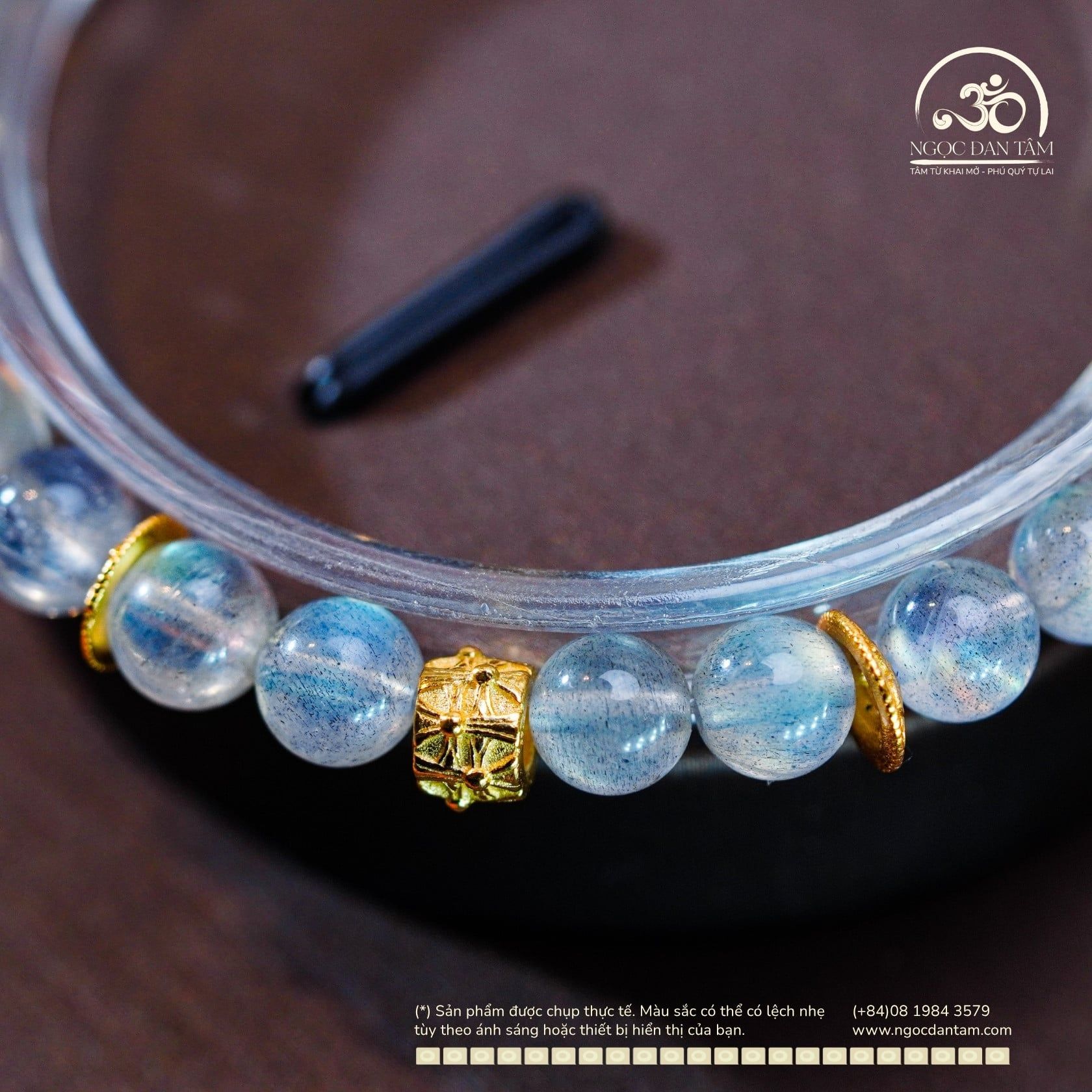  Vòng Tay Đá Xà Cừ 6mm 5A Phối Charm Tứ Hoa May Mắn 
